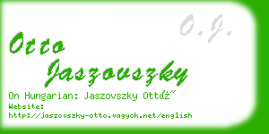 otto jaszovszky business card